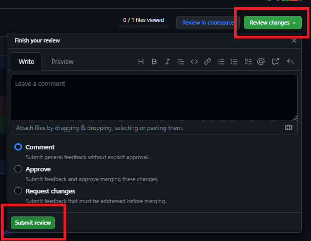 コメントの入力