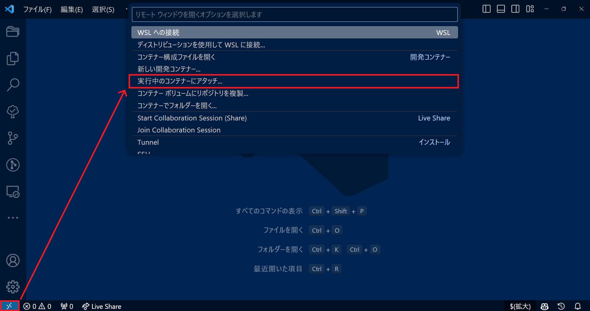 vscodeでコンテナを参照